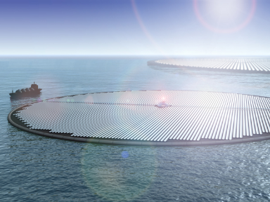 Floating solar power plants