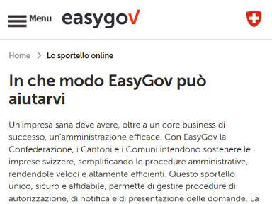 EasyGov.swiss include ora anche la dichiarazione dei salari Suva e la banca dati delle autorizzazioni
