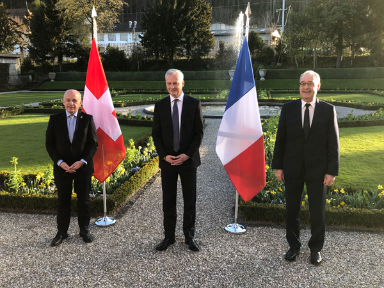 Il ministro francese dell’economia e delle finanze Bruno Le Maire in visita a Berna